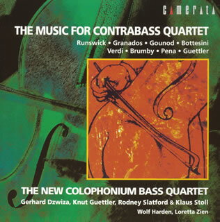 日頃は独奏楽器として表に出てこない楽器が、世界的奏者たちによって味のあるアンサンブルへと生まれ変わっている。通して聴くとやや飽きが生じてくるが、ほかに類似のものがなく、貴重であることは疑いの余地はない。最後の曲の語りには訳が欲しい。初CD化。(哉)【品番】　CMCD-20013【JAN】　4990355000779【発売日】　2003年07月20日【収録内容】(1)犬小屋の中のシュトラウス(ルンズヴィック)(2)ゴイエスカスの間奏曲(グラナドス)(3)小さなスケルツォ(グノー)(4)パッシオーネ・アメローザ(ボッテジーニ)(5)イル・トロヴァトーレ(ヴェルディ/ボッテジーニ編)(6)アメリカン・バスィズ(ルンズヴィック)(7)組曲(ブランビー)(8)アリストンのためのバラード(ペナ)(9)単音のエチュード(ペナ)(10)グリーンスリーヴスによる変奏曲(ギュットラー)(11)ランデヴー〜13のコントラバス，打楽器と語りのための(多重録音)(ギュットラー)【関連キーワード】ニュー・コロフォニウム・バス・クヮルテット|ニュー・コロフォニウム・バス・クヮルテット|コントラバス・クヮルテットノ・オンガク・テイ・ゲンガッキノ・ミリョク|イヌゴヤノ・ナカノ・シュトラウス|ゴイエスカスノ・カンソウキョク|チイサナ・スケルツォ|パッシオーネ・アメローザ|イル・トロヴァトーレ|アメリカン・バスィズ|クミキョク|アリストンノタメノ・バラード|タンオンノ・エチュード|グリーンスリーヴスニヨル・ヘンソウキョク|ランデヴー・13ノ・コントラバス・ダガッキト・カタリノタメノ