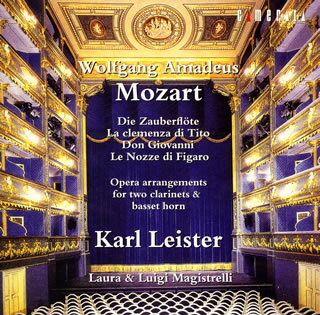 師弟トリオ(前作は同じ作曲家の『断片集』)によるもともとはバセット・ホルン3本用アレンジ作品集。コントロールされた音色とよどみなく流れる歌の巧みさはライスターの独擅場だ。弟子二人も見事なバランスとテクニックで、特にルイジのバセット・ホルンが実に達者。(ま)【品番】　CMCD-28094【JAN】　4990355002391【発売日】　2005年10月20日【収録内容】●モーツァルト:(1)歌劇「魔笛」K.620より(2)歌劇「皇帝ティートの慈悲」K.621より(3)歌劇「ドン・ジョヴァンニ」K.527より(4)歌劇「フィガロの結婚」K.492より【関連キーワード】カール・ライスター|ヴォルフガング・アマデウス・モーツァルト|カール・ライスター|ヴォルフガング・アマデウス・モーツァルト|モーツァルト・マテキ・クラリネットニヨル・オペラ・アリア|カゲキ・マテキ・K0620・ヨリ|カゲキ・コウテイ・ティートノ・ジヒ・K0621・ヨリ|カゲキ・ドン・ジョヴァンニ・K0527・ヨリ|カゲキ・フィガロノ・ケッコン・K0492・ヨリ