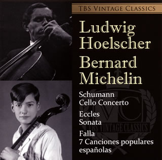 1956年と60年に日本を訪れたチェリスト二人のライヴ。彼らの雰囲気ある音楽を愛するファンも少なくない。シューマンを弾くヘルシャーは、齋藤秀雄が指揮する東響をバックに端正な演奏を聴かせる。フランス生まれのミシュランは艶やかな音色と確かなテクニックが持ち味。颯爽とした弓さばきが聴きものだ。(長)【品番】　TYGE-60016【JAN】　4988005807847【発売日】　2014年02月19日【収録内容】(1)チェロ協奏曲イ短調op.129(シューマン)(2)ソナタ ト短調(エックレス/モファット編)(3)7つのスペイン民謡〜ムーア人/小さな歌/ポロ/アストゥリーア地方の歌/ホタ(ファリャ/コハンスキ，マレシャル編)(4)バレエ音楽「恋は魔術師」〜火祭りの踊り(ファリャ/ピアティゴルスキー編)(5)アレグロ・アパッショナートop.43(サン=サーンス)※[SA-CDハイブリッド仕様]【関連キーワード】ルートヴィヒ・ヘルシャー|ベルナール・ミシュラン|ルートヴィヒ・ヘルシャー|ベルナール・ミシュラン|シューマン・チェロ・キョウソウキョク|エックレス・ソナタ|ファリャ・ナナツノ・スペイン・ミンヨウヨリ・ホカ|チェロ・キョウソウキョク・イタンチョウ・OP0129|ソナタ・トタンチョウ|ナナツノ・スペイン・ミンヨウ・ムーアジン|チイサナ・ウタ|ポロ|アストゥリーアチホウノ・ウタ|ホタ|バレエ・オンガク・コイハ・マジュツシ・ヒマツリノ・オドリ|アレグロ・アパッショナート・OP0043