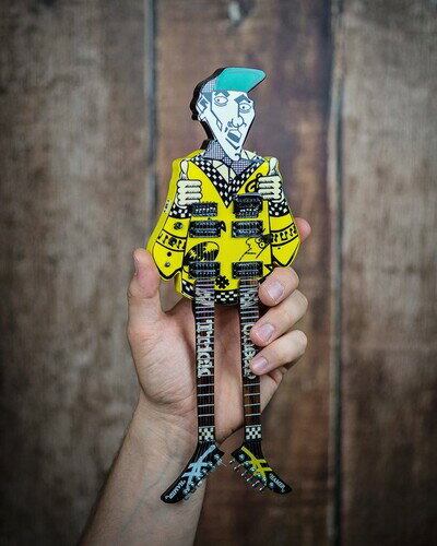 【新品】Axe Heaven Rick Nielsen Uncle Dick Doubleneck Mini Guitar Replica Collectible RN-503【F2021/9/10発売】 (ミニチュアギター )
