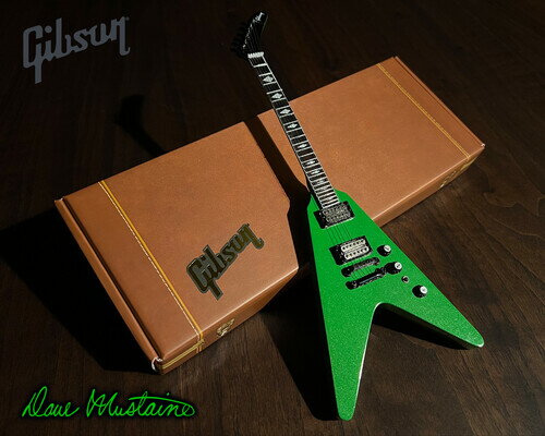 グッズAxe Heaven Gibson Dave Mustaine Rust In Peace Alien Tech Green Mini Guitar GG-525(ミニチュアギター)