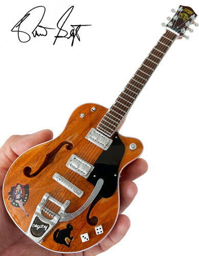 【新品】Axe Heaven Brian Setzer Gretsch Nashville Orange Dice Hollow Body Mini Guitar Replica Collectible BS-165