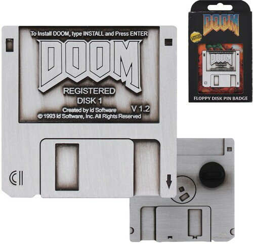 DOOM FLOPPY DISK PIN BADGE (CLCB)