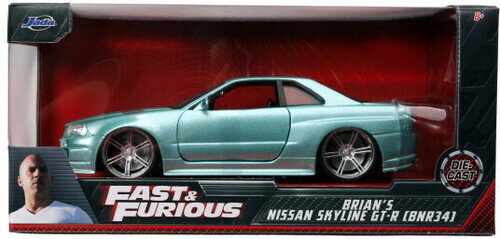【新品】1:24 Fast and the Furious - BRIAN'S NISSAN SKYLINE GT-R R34 (CLCB)【F2024/07/31発売】(ワイルドスピード ミニカー )
