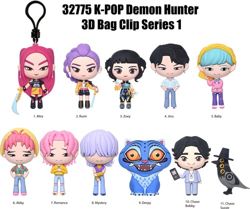 キーチェーン【新品】KPop Demon Hunters - Series 1 - 3D Foam Bag Clip Blind Bag - 24pc PDQ Display(デーモン・ハンターズ)【F2026/5/1発売】