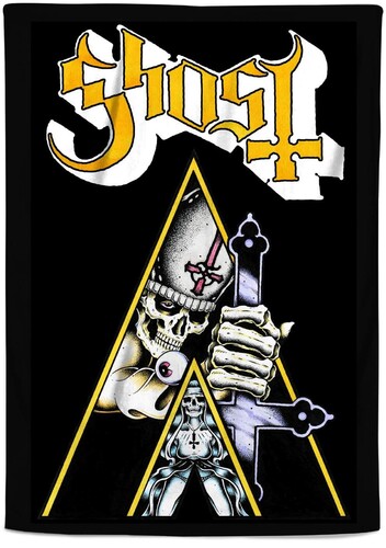 シェルパフリース　ブランケットRocksax - Ghost - Sherpa Fleece Throw - Clockwork (127cm x 152cm)