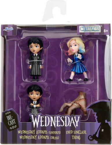 Jada Toys - Wednesday - MetalFigs - 2.5" Diecast Figure 4-Pack (Wednesday, Enid, Wednesday, Thing)