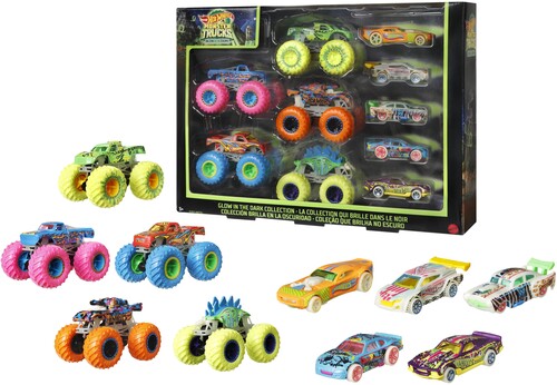ミニカーHOT WHEELS MT 1:64 GLOW IN THE DARK TRUCK & CAR MULTIPACK