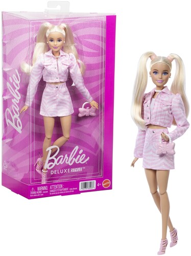 Barbie Deluxe Style Fashion Doll #9 in Matching Pink Denim Jacket & Skirt Set, Blonde(バービー )