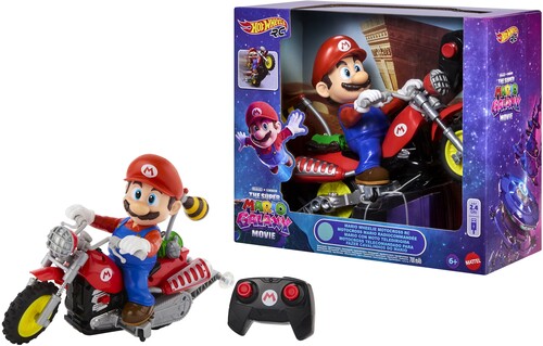 ミニカー【新品】Hot Wheels R/C The super Mario Galaxy Movie Mario Wheelie Motocross RC (スーパーマリオギャラクシームービーのリモコンマリオウィーリーモトクロスRC、ヒーローフィギュア付き)【F2026/4/30発売】
