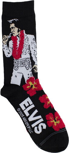ソックスPERRI'S ELVIS PRESLEY HIBISCUS FUZZY CREW SOCKS