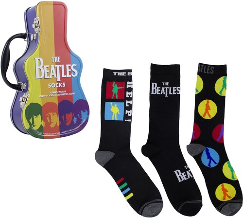 ソックス【新品】PERRI'S BEATLES CREW SOCKS 3 PACK GUITAR SHAPE TIN【F2026/5/15発売】