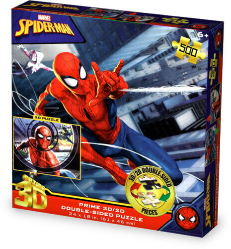 ジグソーパズル【新品】Marvel Spider-Man Spider-Verse Trio Web Shooting 500pc 24x18 in 3D/2D Double-Sided Puzzle【F2026/4/28発売】