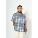 【 BIG MIKE : 4色 オンブレ S/S オープンカラー シャツ 】半袖 オンブレシャツ チェックシャツ レーヨン 開襟 ネルシャツ BIGMIKE /...