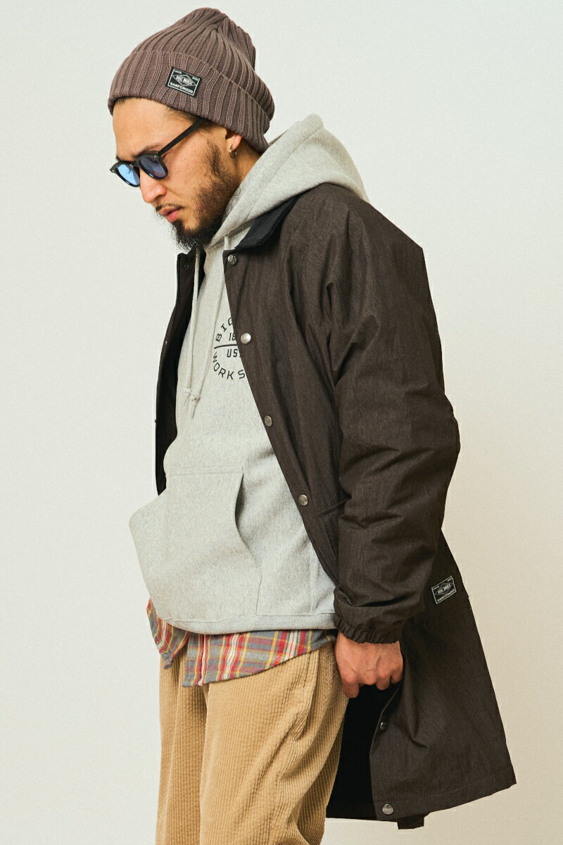 【 3色：M～XL ピグメント ロングジャケット 】BIG MIKE / ビッグマイク Pigment Long Coach Jacket - ..
