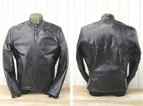 AERO LEATHER GAU[ CAFE RACER JtF[T[ ALC-002 ubN