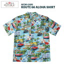 ALOHA REPUBLIC アロハリパブリック ROUTE 66 ALOHA SHIRT ルート66 アロハシャツ AR500-3699 送料無料 ブルー
