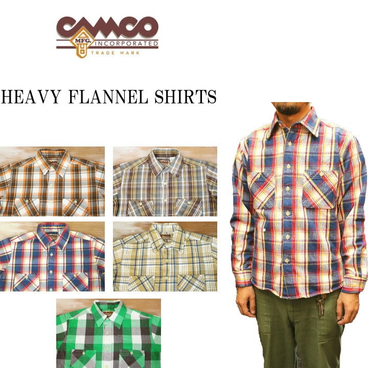 CAMCO カムコ HEAVY FLANNEL SHIRTS ヘビーウェイトネルシャツ CM-18 5color