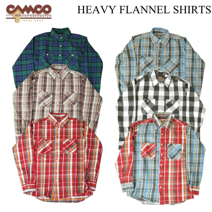 楽天610アメリカ屋CAMCO カムコ HEAVY FLANNEL SHIRTS ヘビーウェイトネルシャツ CM-21 6colors ワークシャツ チェック 送料無料 アメリカ屋