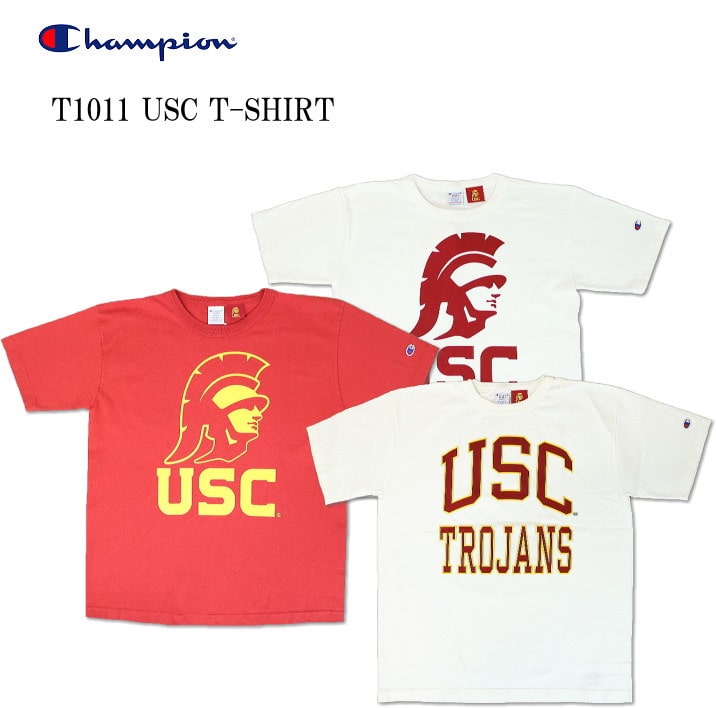 CHAMPION チャンピオン T1011 USC T-shirt ティーテンイレブン ユーエスシー/南カリフォルニア大学 ショートスリーブTシャツ送料無料 39ショップ C5-V303 3color