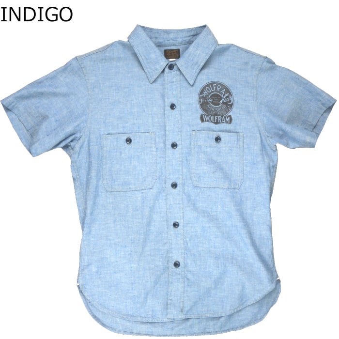 デラックスウエア　半袖シャツ　Ｍサイズ デラックスウエア 半袖デニム シャンブレー ワークシャツ Mサイズ