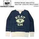 FREEWHEELERS フリーホイーラーズ POWER WEAR 1940s STYLE BEATEM ATHLETIC SWEAT SHIRT パワーウェア ビートエム アスレチック スウェットシャツ ヴィンテージライク OLD NAVY × DRY CREAM ネイビー カレッジスタイル トレーナー 40s 2234004