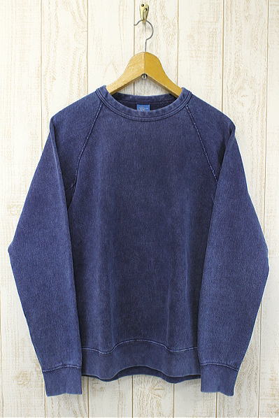 Good On グッドオン L S RAGLAN CREW SWEAT SHIRT-NEW PATTERN- INDIGO SHAVE ラグランクルーネックスウェットシャツ-ニューパターン- インディゴ染シェイブ加工 GOBW101IS インディゴシェイブ