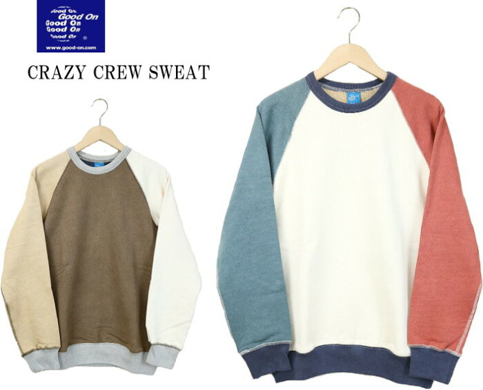 Good On グッドオン CRAZY CREW SWEAT クレイジークルースウェット GOBW2101 2color 送料無料