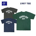 Good On グッドオン 1997 TEE ショートスリーブ クルーネック 1997 Tシャツ 半袖 プリント ヴィンテージ風 レトロ 古着風 ブラック ネイビー ブルー グリーン ピグメント染め コットン COTTON USA 丈夫 高品質 アメリカ綿 カレッジ風 70年代 メンズ 春 夏 送料無料