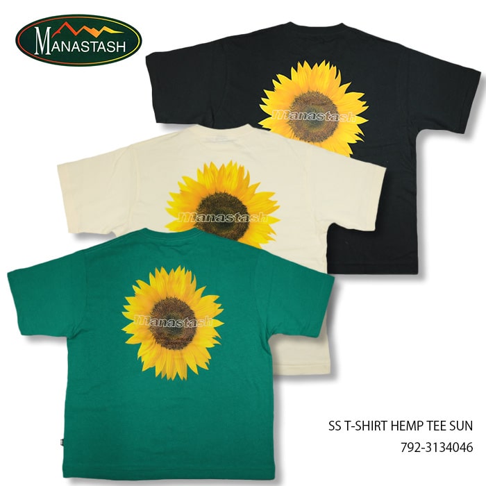 MANASTASH マナスタッシュ HEMP TEE TOUR 2000 ヘンプティーSUN Tシャツ 半袖 792-3134046 3colors 送料無料