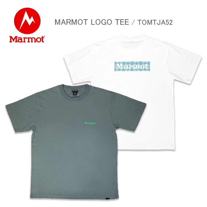 Marmot MARMOT LOGO TEE マーモット ロゴ Tシャツ アウトドア スポーツ トレッキング メンズ ホワイト グリーン 半袖