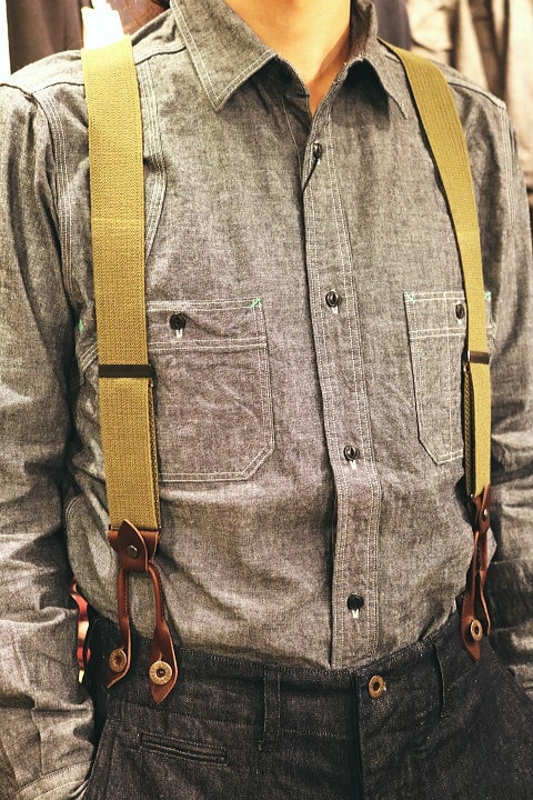 Nigel Cabourn ナイジェル・ケーボン US ARMY SUSPENDER DARKGREEN USアーミーサスペンダー プレーシス サイズ調節 本革 レザー 経年変化 ダークグリーン 緑 アメリカ軍 カジュアル クラシカル レトロ ヴィンテージ風 太め 小物 アクセサリー U.S.ARMY 80480064000 送料無料