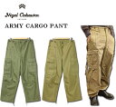 ナイジェル ケーボン Nigel Cabourn ARMY CARGO PANTS アーミー カーゴ パンツ ダークグリーン カーキ 軍パン ミリタリーパンツ アーミーパンツ M-51 M-43 コットン バックサテン 陸軍 英国 米軍 新作 送料無料 80480050012 2colors カーキ ダークグリーン