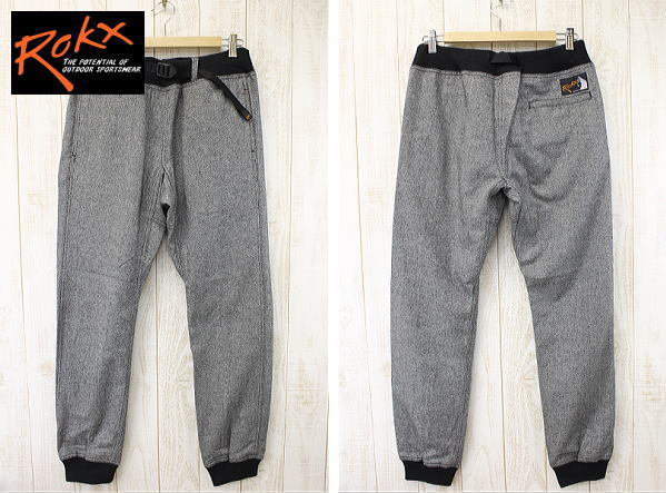 ROKX ロックス COTTONWOOD WOOLY コットンウッドパンツ ウール クライミングパンツ リブパンツ ジョガーパンツ RXMF6106 グレー