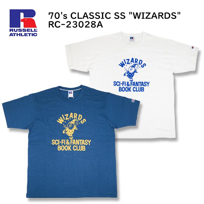 RUSSELL ATHLETIC 70's CLASSIC SS WIZARDS クラシックTシャツ 半袖 ショートスリーブ アメリカ屋 綿 プリントTシャツ RC-23028A 2color 送料無料 39ショップ