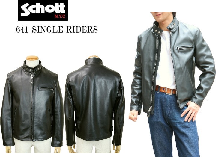 Schott ショット 641 SINGLE RIDERS 641シングル ライダース 6061 BLACK