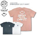 CALISURF by CALIFORNIA T-SHIRTS SMILEY FACE EMBROIDERY S/S T-SHIRT JT[t ~ X}C[tFCX hJ  TVc