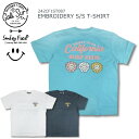 CALISURF by CALIFORNIA T-SHIRTS SMILEY FACE EMBROIDERY S/S T-SHIRT JT[t ~ X}C[tFCX hJ  TVc