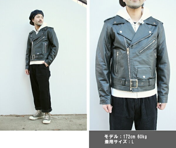 HORN WORKS US W-RIDERS JACKET USダブルライダースジャケット 4737 ブラック 2