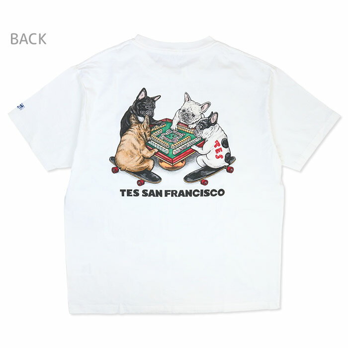THE ENDLESS SUMMER ザ エンドレスサマー TES YAKUMAN T-SHIRT テス 役満 Tシャツ 25574341 麻雀 BUHI フレブル 半袖 トップス ホワイト ミックスグレー プリント 夏 カジュアル 個性的 おしゃれ おもしろ ストリート アメカジ メンズ レディース ユニセックス 男女兼用