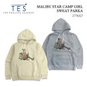 楽天610アメリカ屋ザエンドレスサマー The Endless Summer TES テス MALIBU STAR CAMP GIRL SWEAT PARKA マリブ スター キャンプガール スウェットパーカー 裏起毛 ロングスリーブ パーカー ベージュ グレー 日本製 サーフ 春 秋 冬 ユニセックス TEE 2774327 2color 39ショップ 送料無料