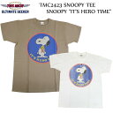 TOYS McCOY トイズマッコイ SNOOPY TEE SNOOPY IT 039 S HERO TIME クルー ネック スヌーピーTシャツ 半袖Tシャツ プリント TMC2423 2colors ホワイト オフホワイトコヨーテ ブラウン 可愛い 送料無料 39ショップ