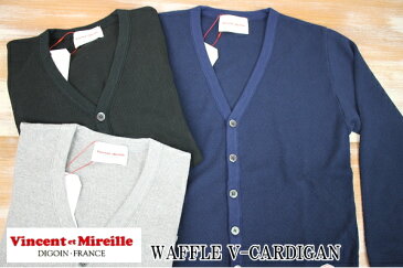 Vincent et Mireille ヴァンソン エ ミレイユ WAFFLE V-CARDIGAN ワッフル Vカーディガン VM72BH849M 3color