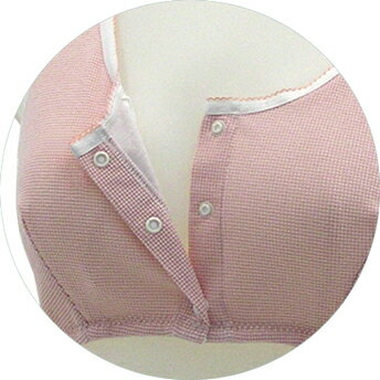 前開きブラ（ボーダーピンク）Lサイズ ｜ 授乳ブラ 前開き マタニティブラ 産院 ※ネコポス対応2 ※送料無料 日本製 前開き ノンワイヤー ラテックスフリー 2