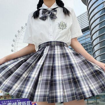 【5％OFFクーポン】 上質 JK制服 3点セット 春秋新品 卒業式スーツ 女子高生制服 入学式スーツ コスプレ 半袖シャツ 卒業式服 女の子制服 可愛い 衣装 コスプレ衣装 学生 高校生 セット スカート チェック プリーツ プリーツスカート リボン jk 制服 送料無料