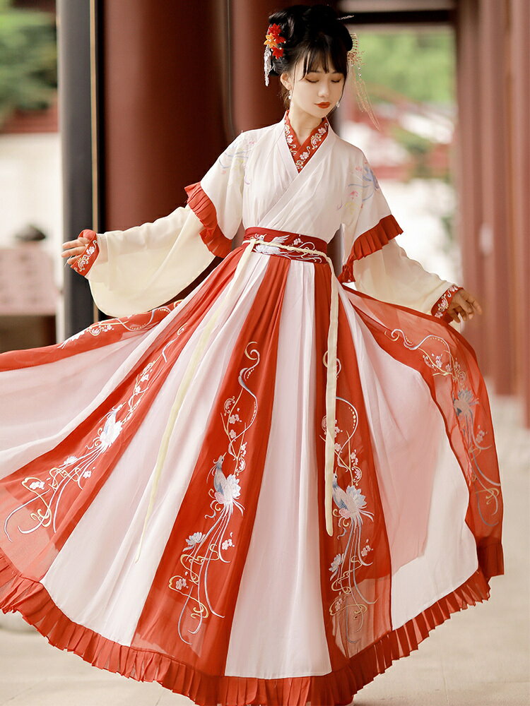 唐装 漢服 3点セット 晋製 スカート 3色から選べる 夏 中国古代衣装 中華服 刺繍 花柄 古風衣装 ファッション パーティー 学園祭 写真撮影 写真 日常 4 5m 超安い品質 中華風 通勤 仮装 コスプレ 民族衣装 古風美人服 舞台衣装 レディース 宮廷 撮影