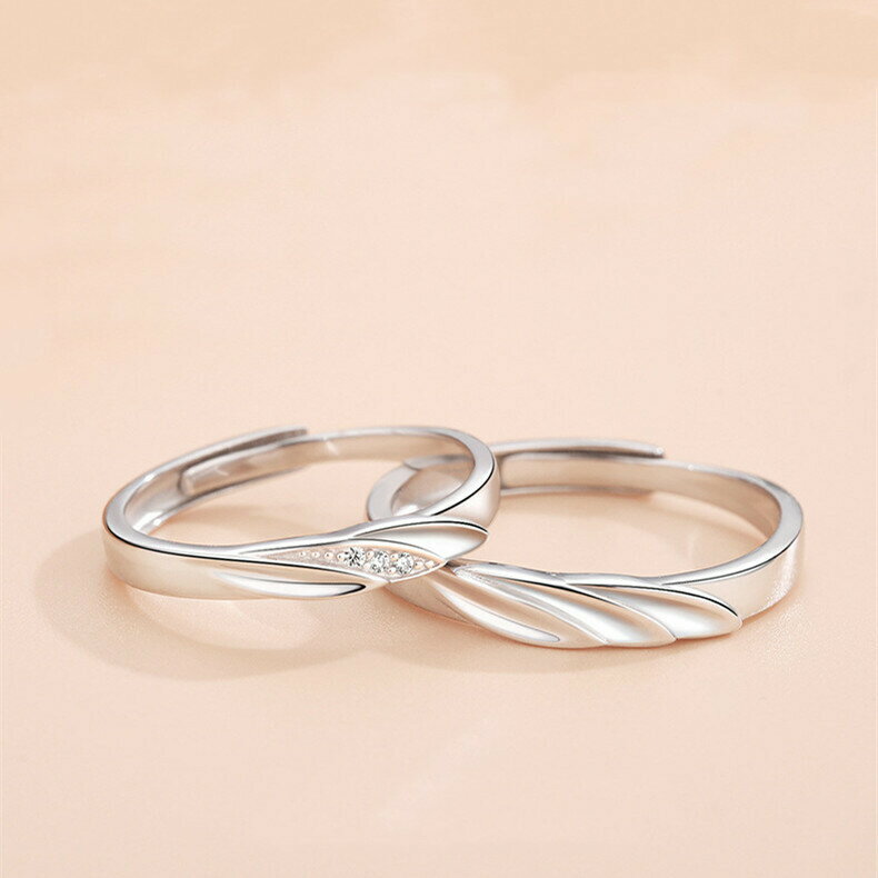 シルバー925 ペアリング 2個セット フリーサイズ ペアリング カップル 人気 レディース メンズ 婚約指輪 結婚指輪 リング 誕生日プレゼント ギフト エレ...