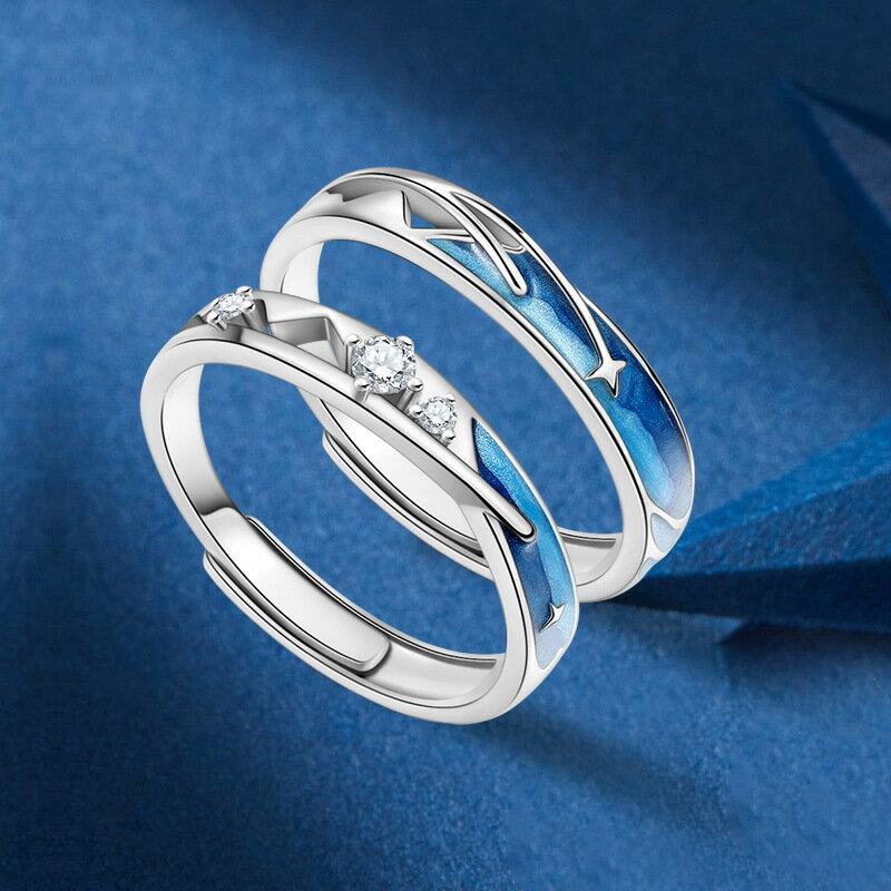 シルバー925 ペアリング 2個セット フリーサイズ ペアリング カップル 人気 レディース メンズ 婚約指輪 結婚指輪 リング 誕生日プレゼント ギフト エレ...