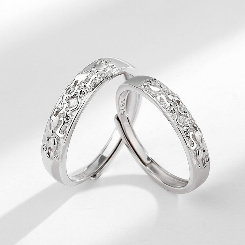 シルバー925 ペアリング 2個セット フリーサイズ ペアリング カップル 人気 レディース メンズ 婚約指輪 結婚指輪 リング 誕生日プレゼント ギフト エレ...