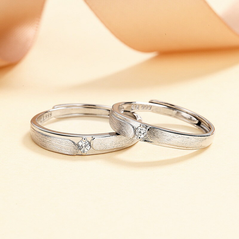シルバー999 ペアリング 2個セット フリーサイズ 調整可能なペアリング ペアリング カップル 人気 レディース メンズ リング 婚約指輪 結婚指輪 誕生日プレゼント ギフト エレガント